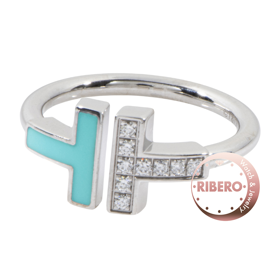 ティファニー T ダイヤモンド＆ターコイズ ワイヤー リング リング・指輪