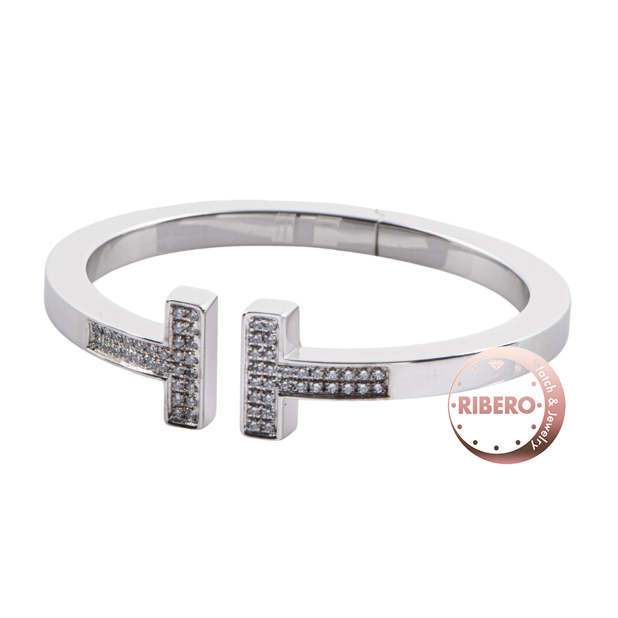 ティファニー ティファニーT パヴェ ダイヤモンド スクエア ブレスレット バングル