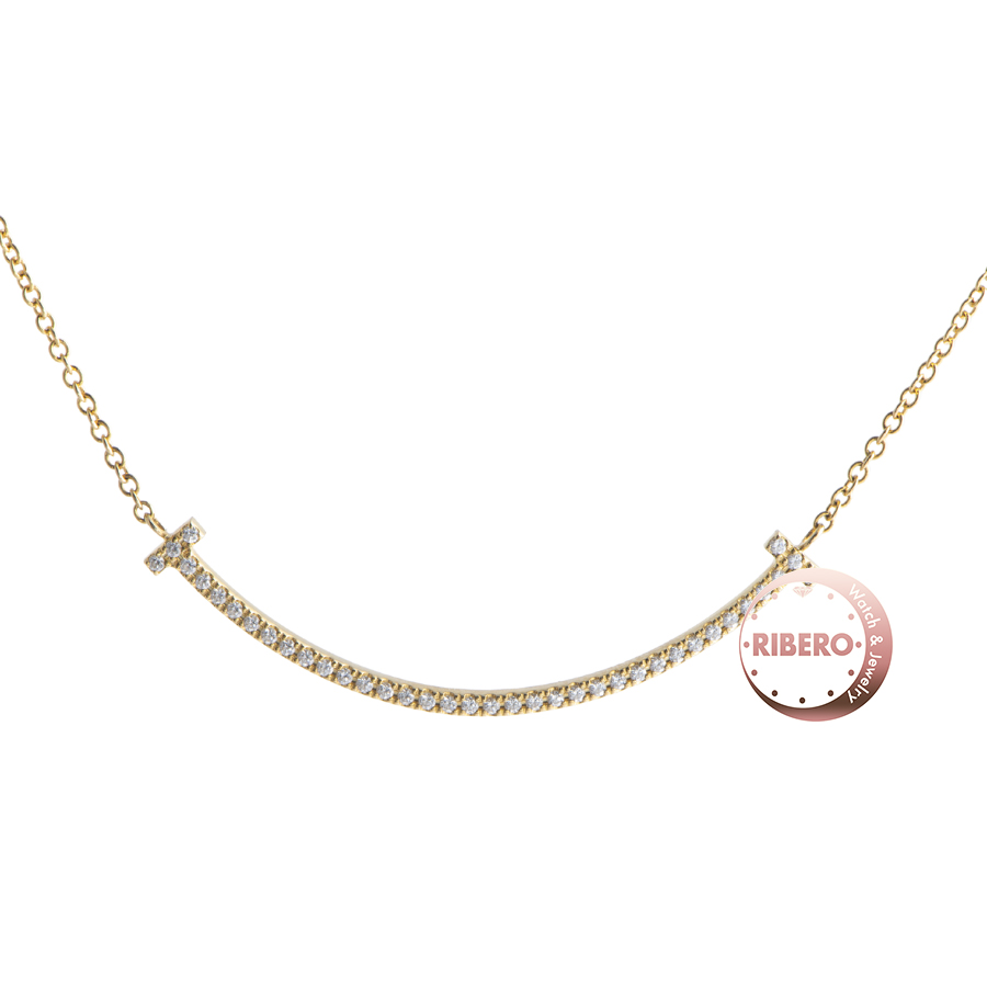 ティファニー Tスマイル ペンダント スモール ネックレス ダイヤモンド