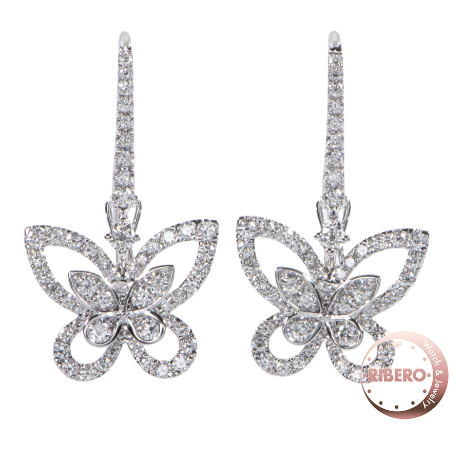 グラフ バタフライ シルエット ダイヤモンド ドロップ イヤリング RGE1617 ピアス