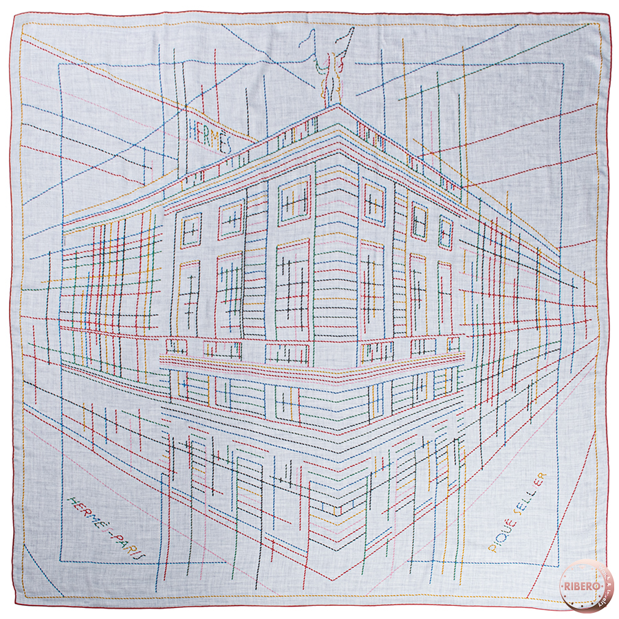 エルメス カレジェアン Pique Sellier ピケ セリエ 242500S 12 スカーフ ショール ストール カレ140 カシシル 2024SS