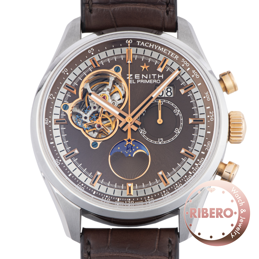 ゼニス クロノマスターオープン エルプリメロ グランドデイト 51.2161.4047/75.C713 ムーン&サンフェイズ