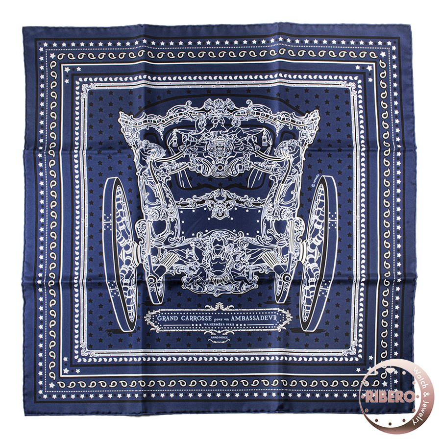 エルメス カレ55 Grand Carrosse pour vn Ambassadeur 大使の偉大な運送 043584S スカーフ バンダナ