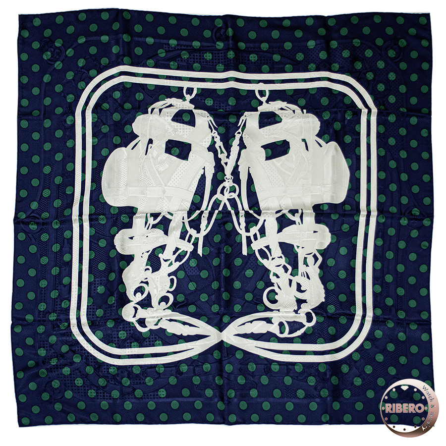 エルメス CAVALCADOUR BRIDES de GALA a Pois カヴァルカドール ブリッド ドゥ ガラ ポア スカーフ