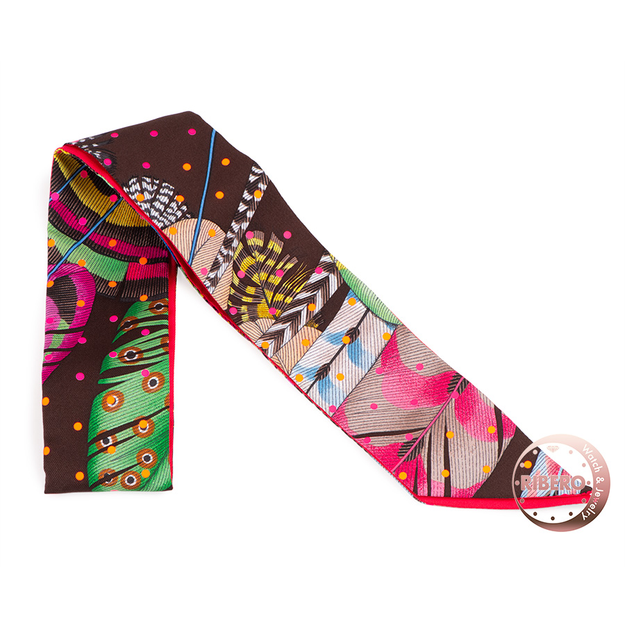 エルメス Twilly Plumetis プリュムティ 063745SU 01 ツイリー 2021バレンタイン限定 スカーフ