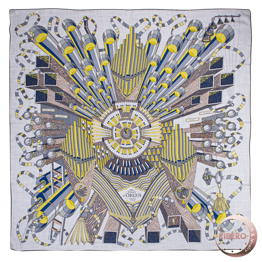 エルメス カレジェアン Point D'orgue フェルマータ 242680S 08 スカーフ カレ140