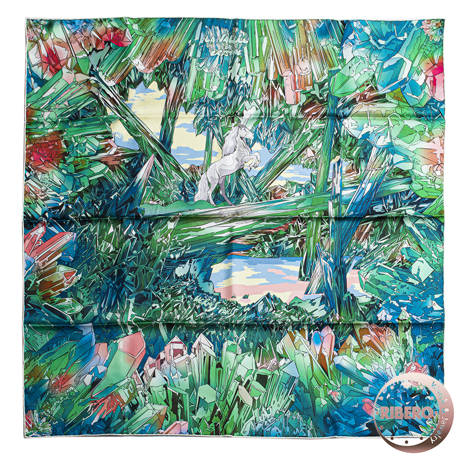 エルメス カレ90 La Vallee de Cristal ラ・ヴァレ・ドゥ・クリスタル 004010S 06 スカーフ 2023AW