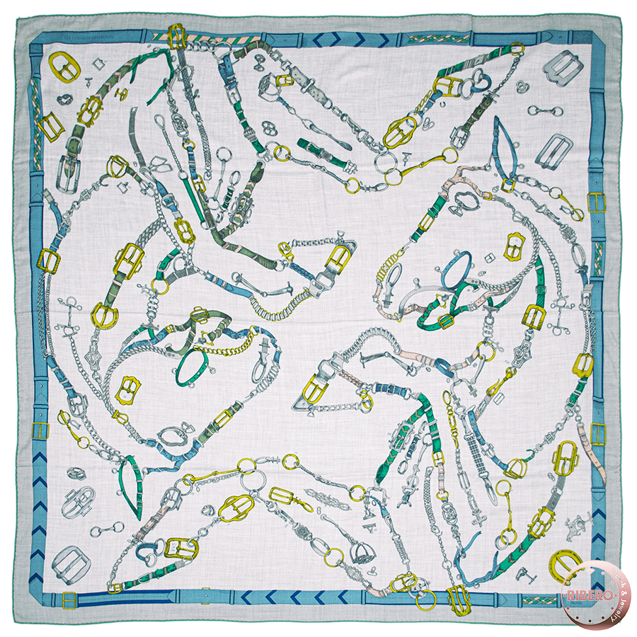 エルメス カレジェアン Les Chevaux Dechaines シュヴォー デシェネ 244096S 06 スカーフ カレ140 ショール ストール 