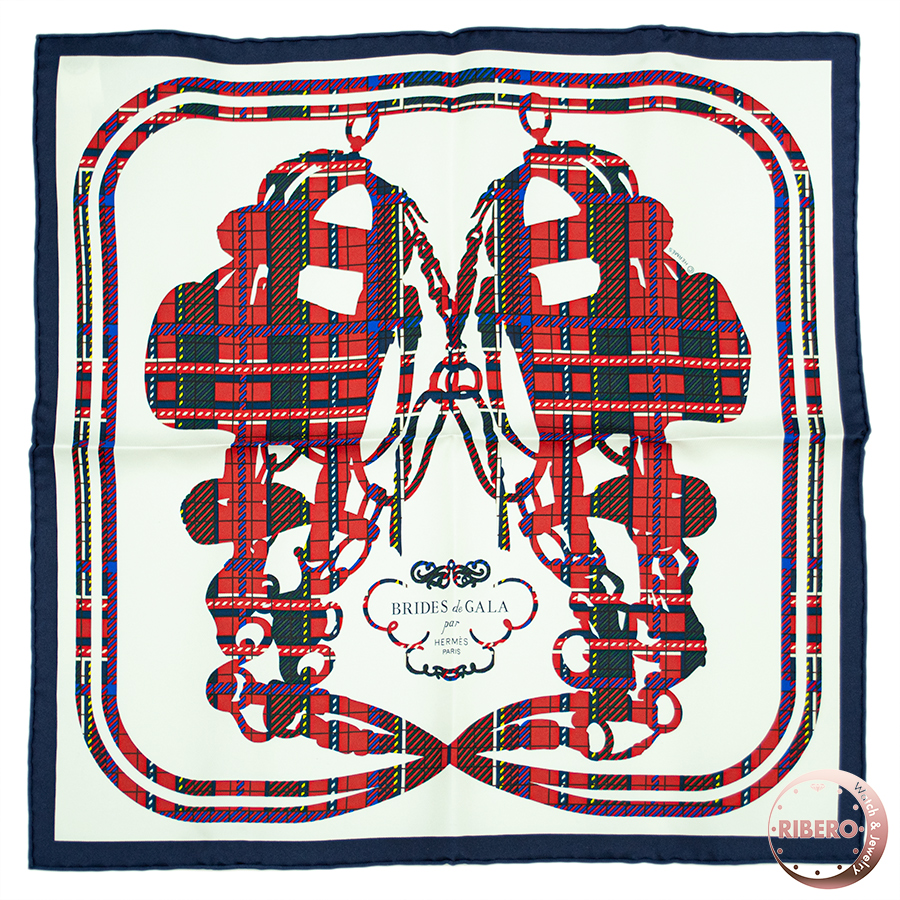 エルメス ガヴロッシュ Brides de Gala Tartan ブリッド ドゥ ガラ タータン 894052S 10 スカーフ カレ45 2023AW