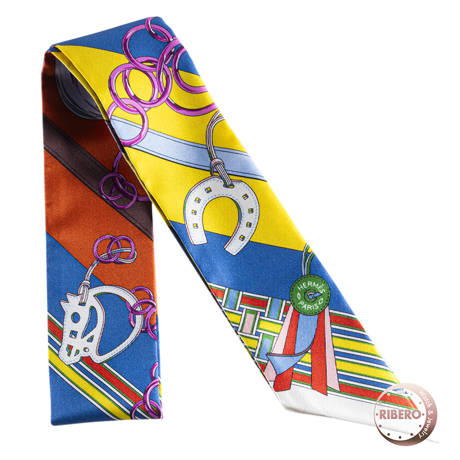 エルメス Brides et Gris Gris 馬勒とチャーム 062849S 16 ツイリー 2023SS スカーフ