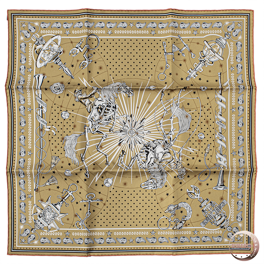エルメス Chorus Stellarum Bandana　シルクバンダナ 55　コーラス・ステラルム 044044S 05 スカーフ カレ55