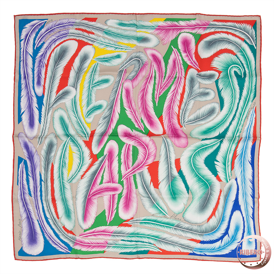 エルメス カレ70 A la Plume 羽根 982966S 33 スカーフ