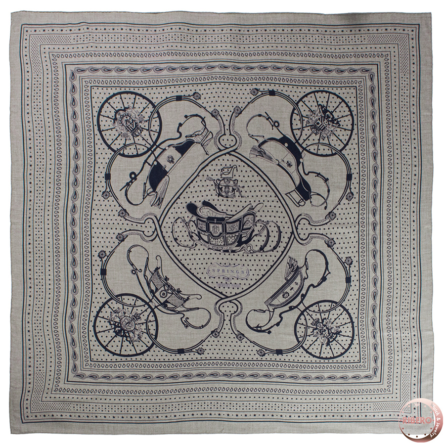 エルメス カレジェアン　Springs Bandana スプリングス バンダナ 243783S 06 スカーフ ショール ストール カレ140 カシシル2022AW
