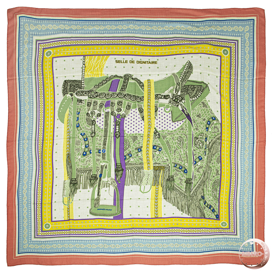 エルメス カレジェアン Selle de Dignitaire Bandana  高官の鞍 バンダナ 243870S 02 スカーフ カレ140 カシシル ストール ショール 2022SS