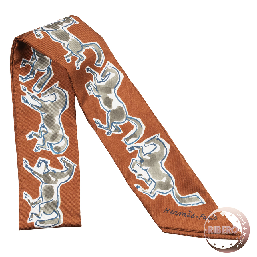 エルメス chevaux en liberte(自由の馬) 063803S 02 ツイリー スカーフ　2021AW
