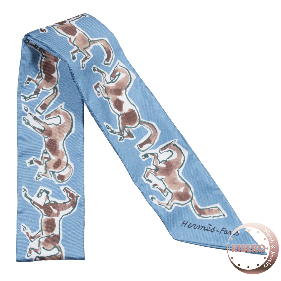 エルメス chevaux en liberte(自由の馬) 063803S 09 ツイリー スカーフ　2021AW