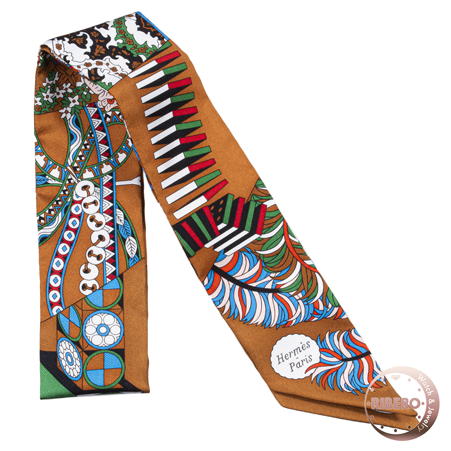 エルメス De l'Ombrelle aux Duels Vieux 杖傘と決闘 063464S 18 ツイリー スカーフ