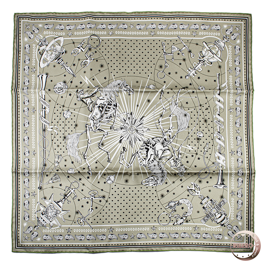 エルメス Chorus Stellarum Bandana　シルクバンダナ 55　コーラス・ステラルム 044044S 07 スカーフ カレ55　2023AW