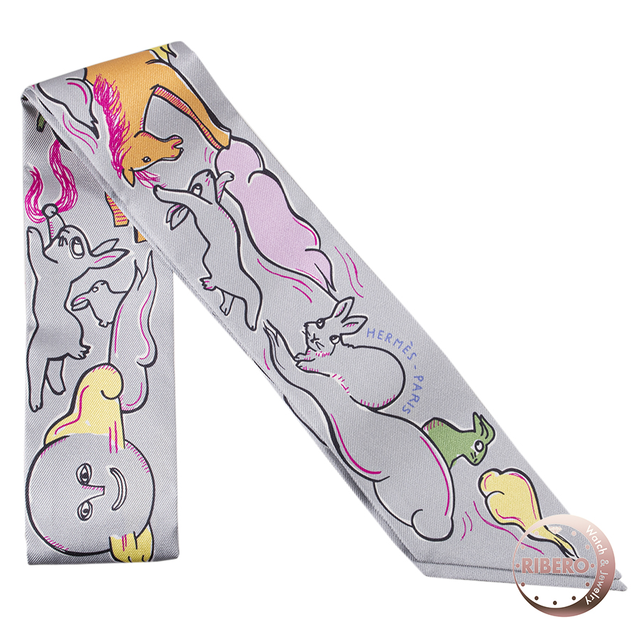 エルメス Mille et Un Lapins 千と一羽のうさぎ 064007S 03 ツイリー 2023AW スカーフ