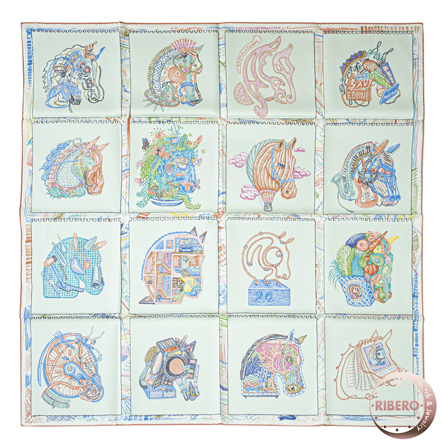 エルメス カレ90 Chevaloscope シュヴァルスコープ  003913S 06 スカーフ 2023SS