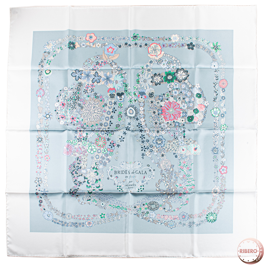 エルメス カレ90 Brides de Gala en Fleurs ブリッド ドゥ ガラ アン フルール 004192S 01 スカーフ