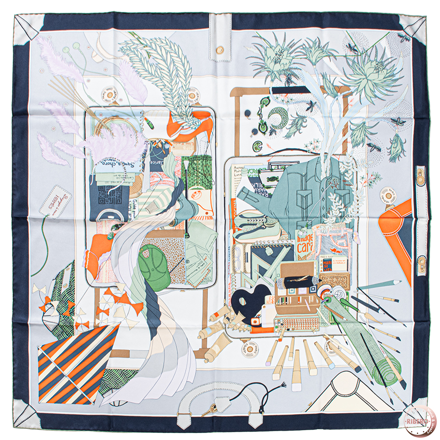 エルメス カレ90 Bagage a Main バガージュ ア マン 004119S 01 スカーフ カレウォッシュ 2024AW