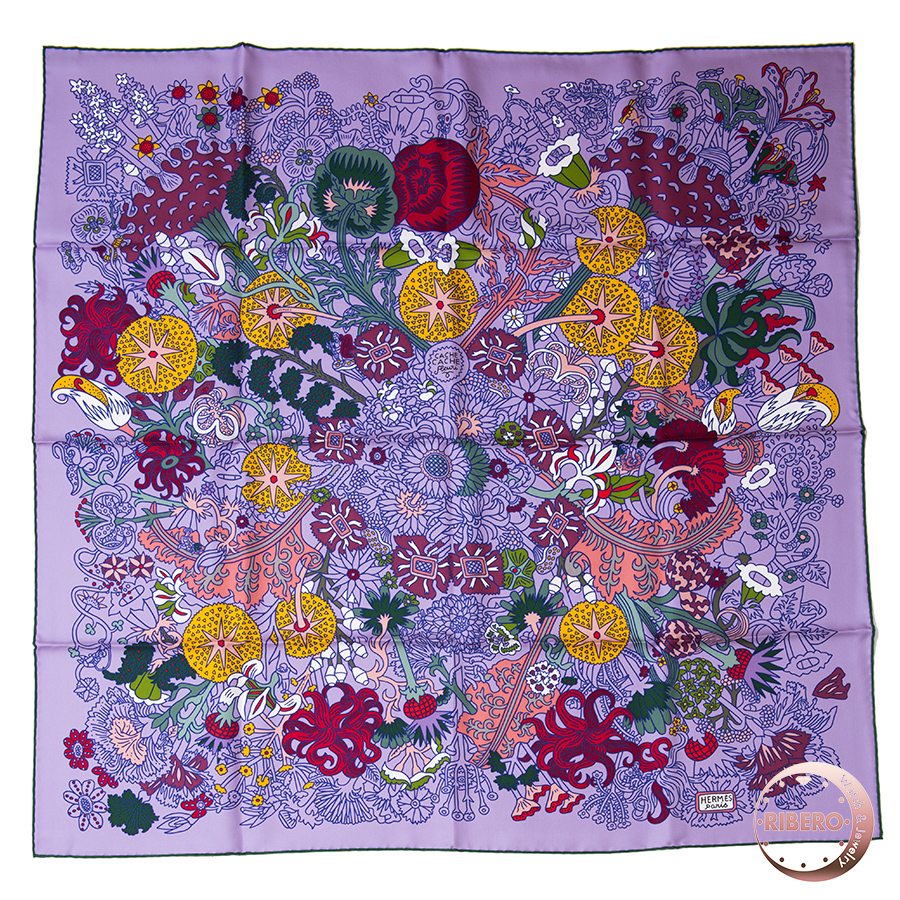 エルメス 「Cache Cache Fleuri(カシュ・カシュ・フルリ)」 カレ90 003221S 11 スカーフ