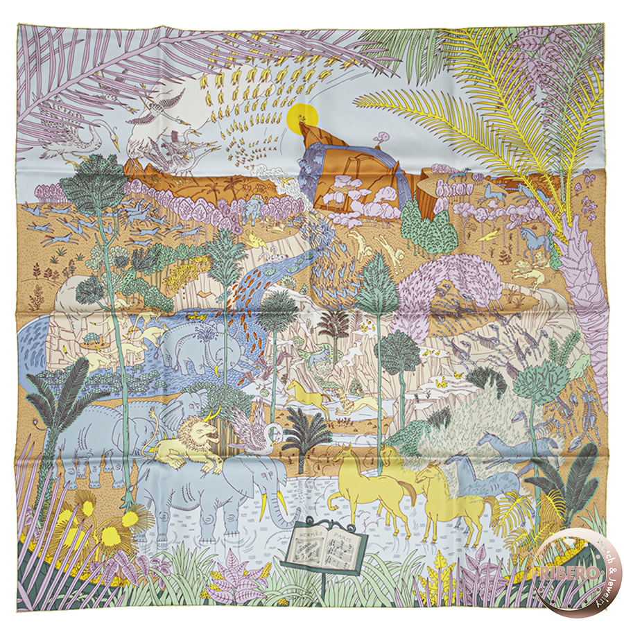 エルメス カレ90 Le Carnaval des Animaux 動物の謝肉祭 003953S 06 スカーフ 2023SS