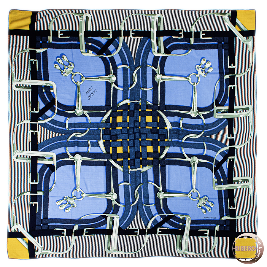 エルメス カレジェアン Mors a Jouets 馬銜 スカーフ カレ140　カシシル　ストール　ショール