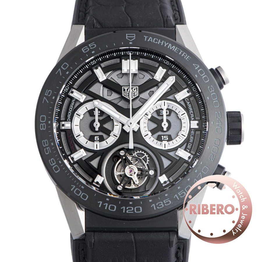 タグホイヤー カレラ ホイヤー02 トゥールビヨン クロノグラフ CAR5A8Y.FC6377