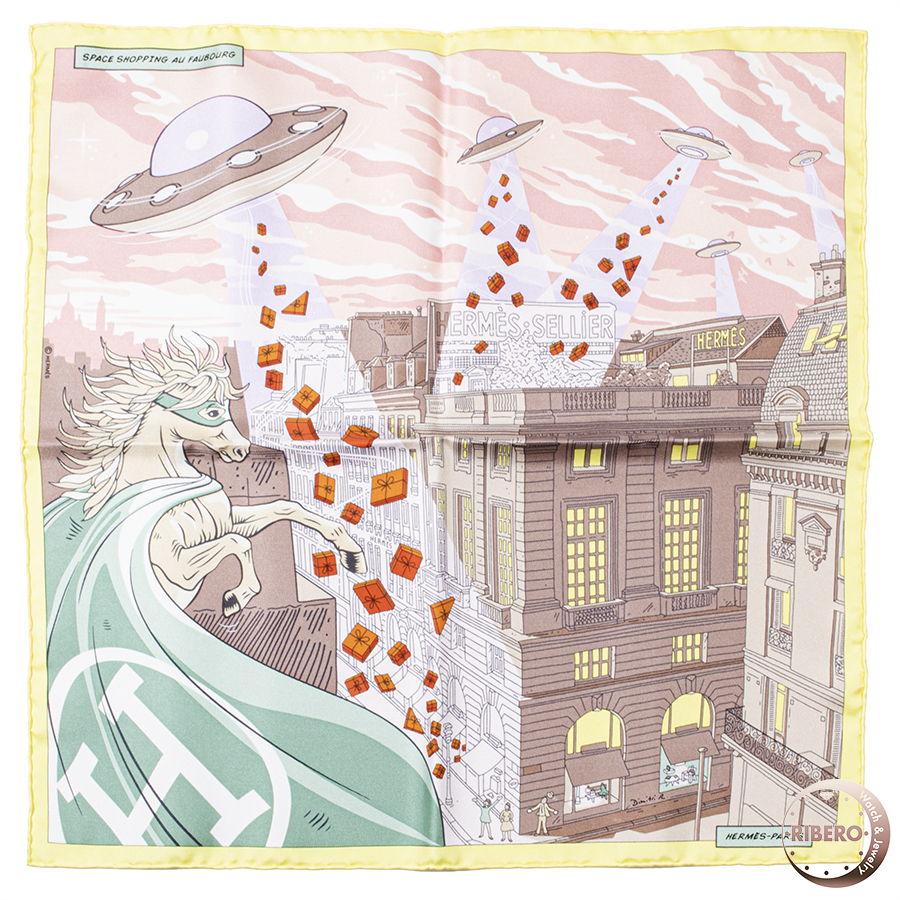 エルメス ガヴロッシュSpace Shopping au Faubourg フォーブルでのスペースショッピング 893136S 10 スカーフ カレ45