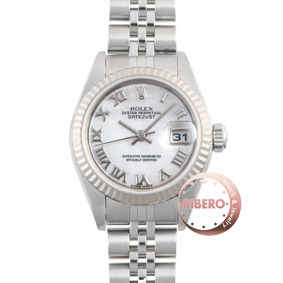 ロレックス デイトジャスト 79174NR D番 シェルローマンダイヤル