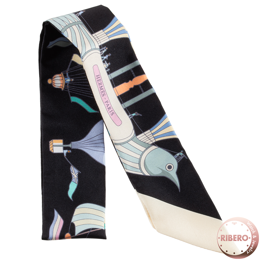 エルメス Les Folies du Ciel 大空の狂気 061722S 10 ツイリー スカーフ