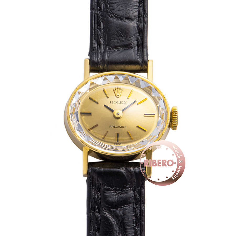 ロレックス カットガラスプレシジョン アンティーク K18YG 手巻