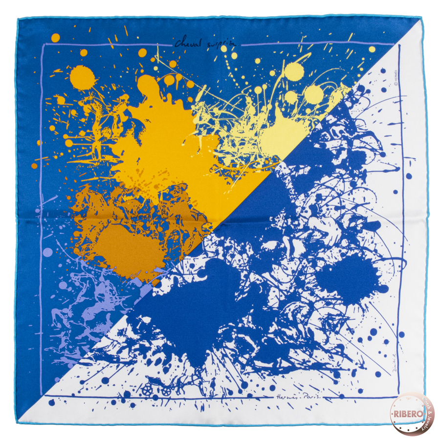 エルメス ガヴロッシュ Cheval Surprise Remix 思いがけない馬 リミックス スカーフ カレ45