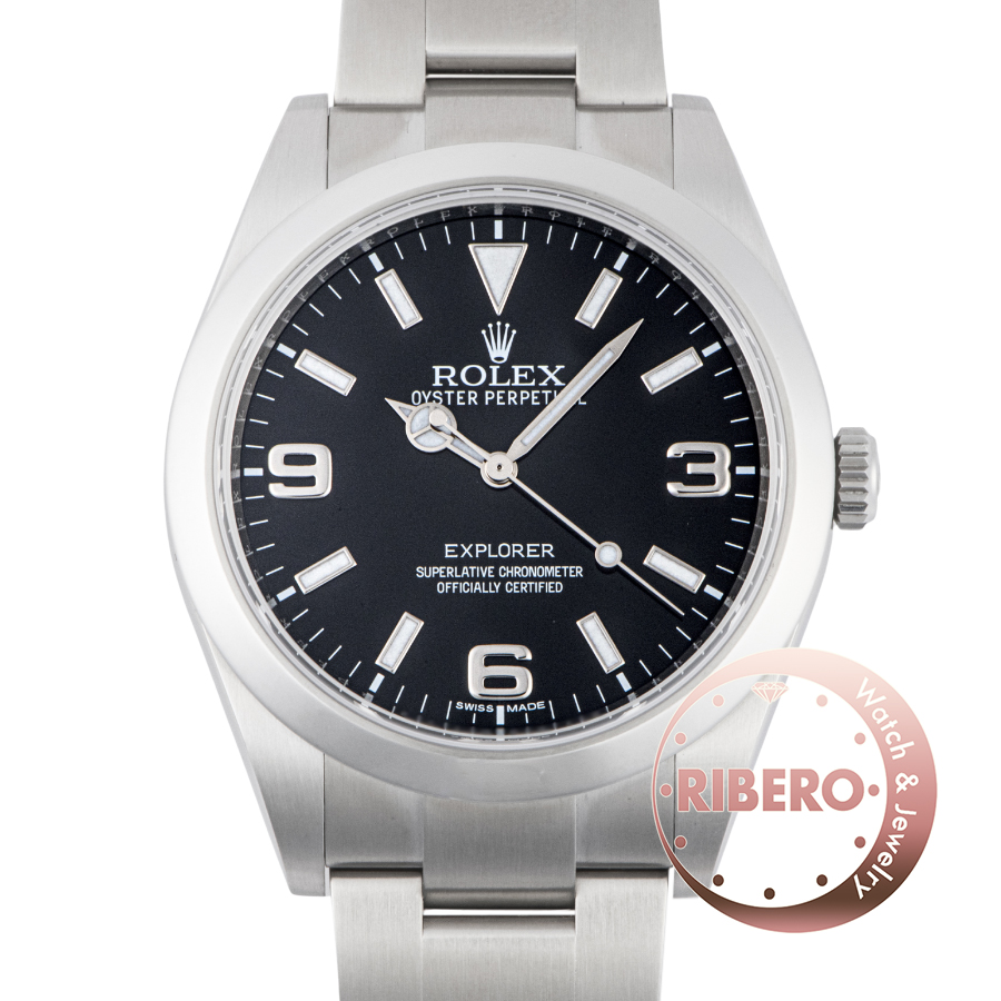 ロレックス エクスプローラー1 214270 前期型 ブラックアウト 鏡面バックル