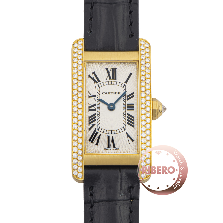 カルティエ タンクアメリカンSM WB701251 サイドベゼル2重ダイヤ