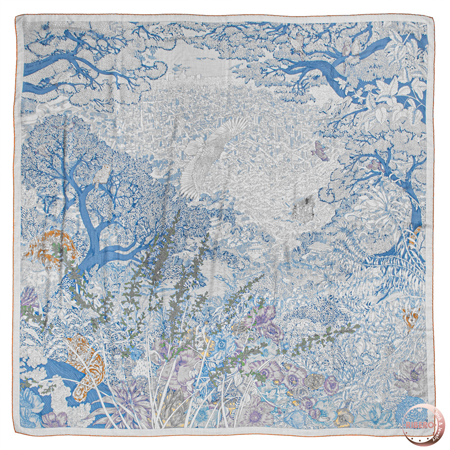 エルメス カレジェアン Retour a la Nature 自然回帰 243854S 04 スカーフ ストール ショール　カレ140 2023SS