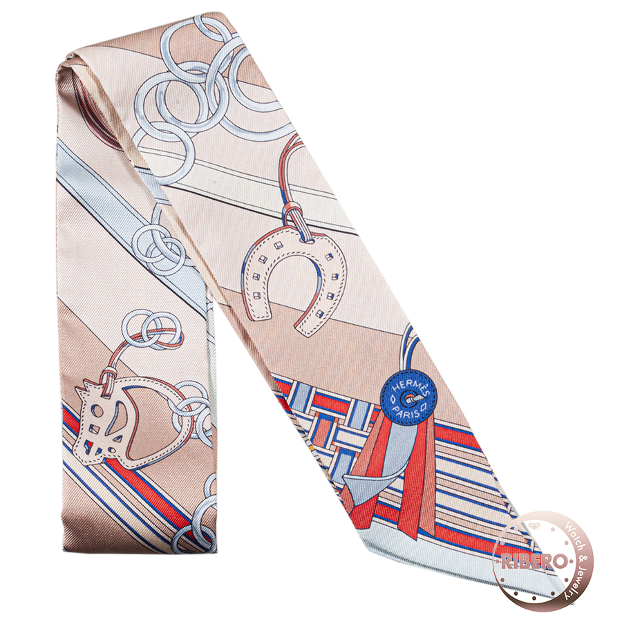 エルメス Brides et Gris-Gris 馬勒とチャーム H062849S 17 ツイリー 2023SS　スカーフ