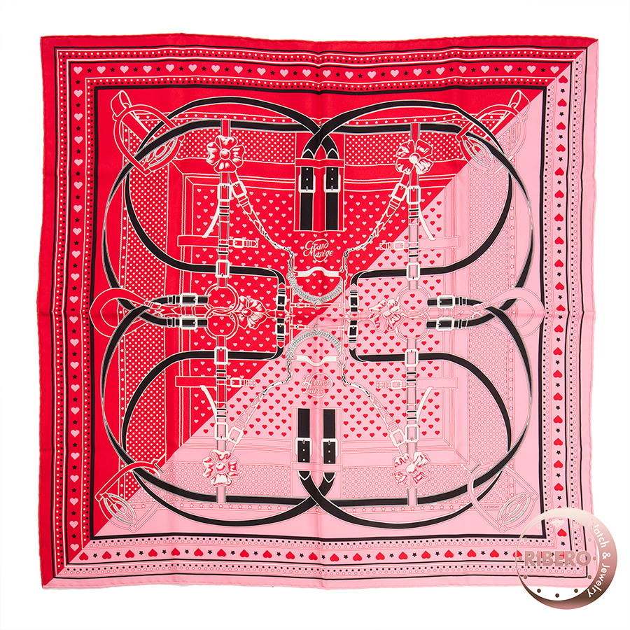 エルメス カレ70Grand Manege Bandana Love グランマネージュ バンダナラブ 043447SC 01 スカーフ 2019SS
