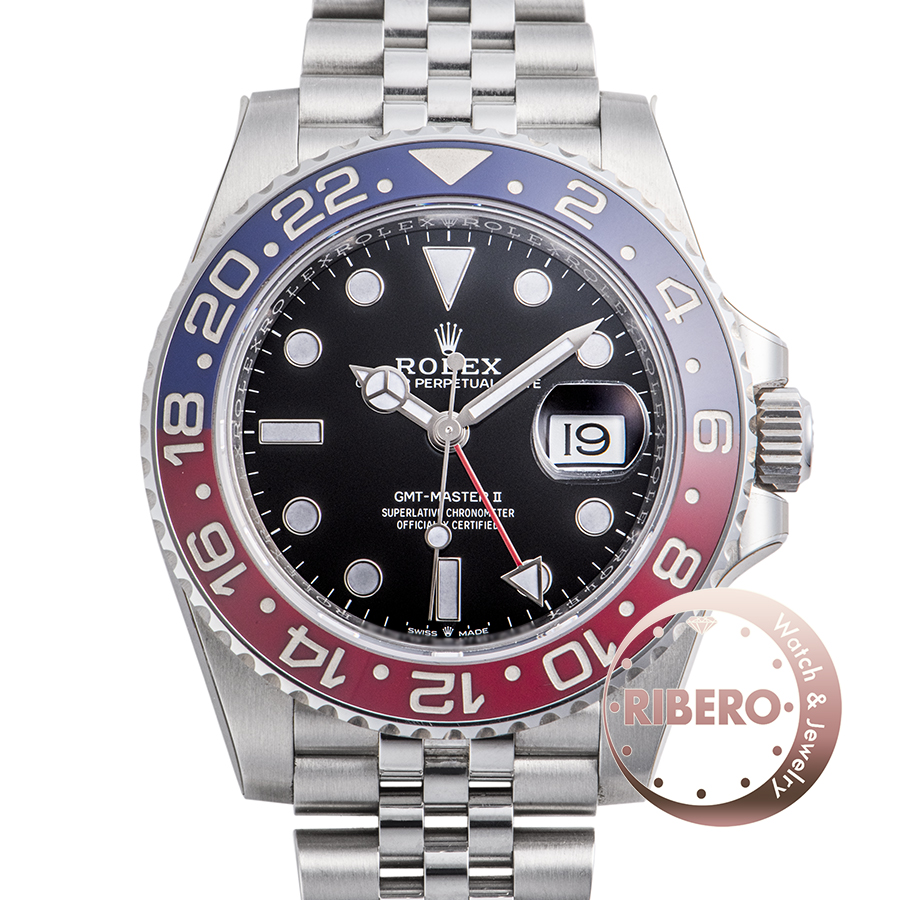 ロレックス GMTマスターII 126710BLRO MK2ベゼル シール付き
