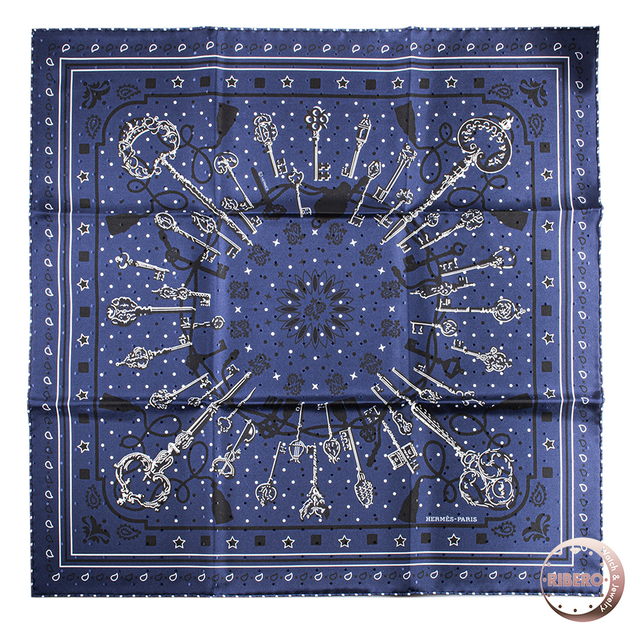 エルメス カレ55 Les Cles Bandana レ・クレ・バンダナ 043984S 07 スカーフ