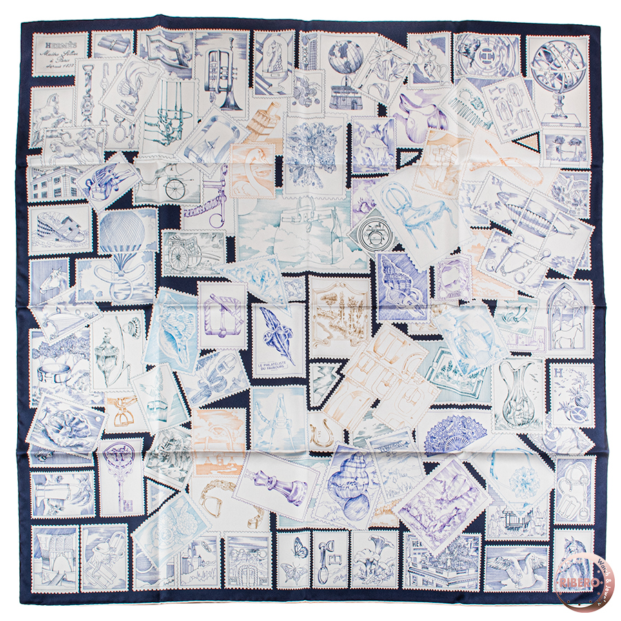 エルメス カレ90 Le Philateliste du Faubourg フォーブルの切手愛好家 004205S 12 スカーフ 2025SS