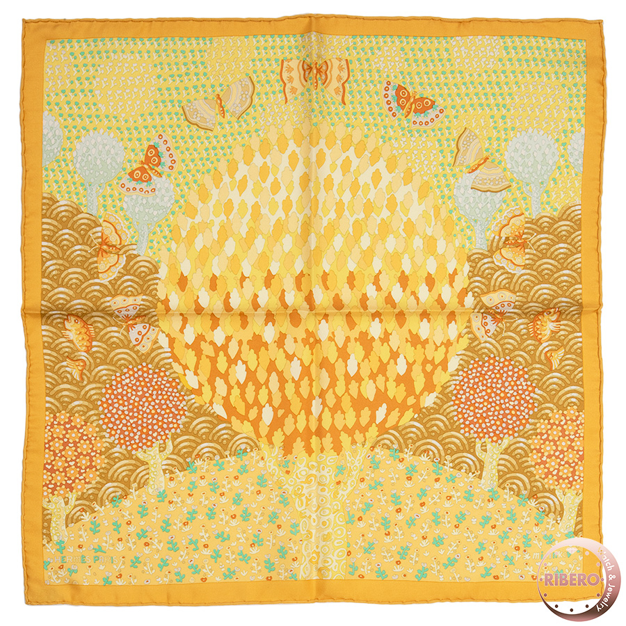 エルメス ガヴロッシュ Les Ailes Pleines de Joie 歓喜の羽ばたき スカーフ カレ45　