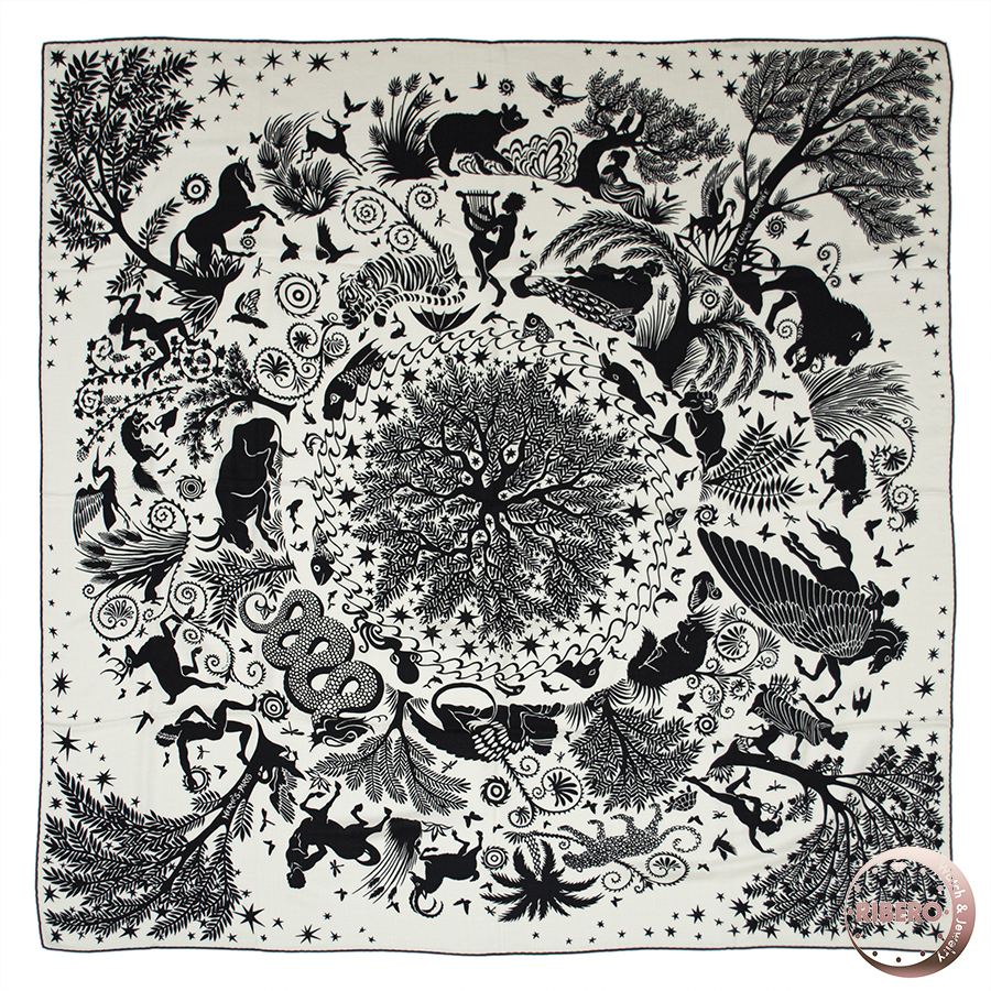 エルメス カレジェアン Sous le Charme d'Orphee オルフェウスの魅力に誘われて 244177S 11 スカーフ ショール ストール カレ140 