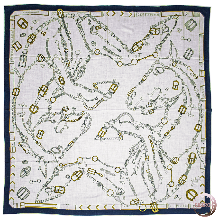 エルメス カレジェアン Chevaux Dechaines シュヴォー デシェネ 244096S 14 スカーフ カレ140 2024SS