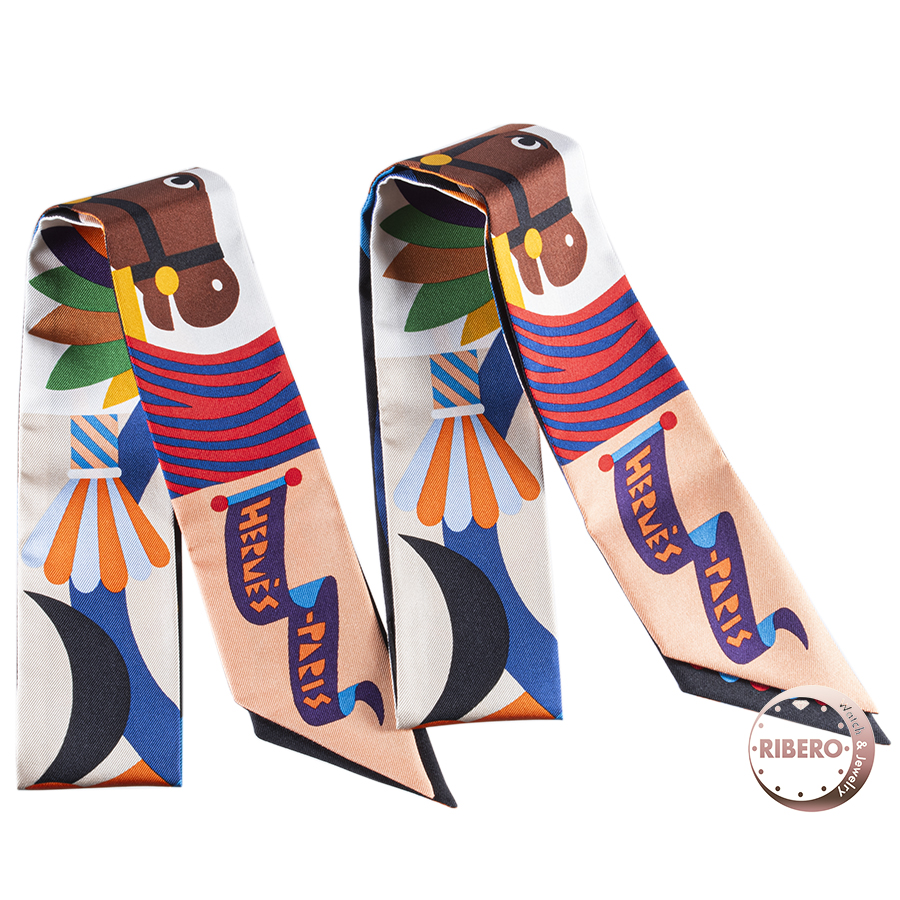 エルメス Parade en Fanfare パラード アン ファンファーレ 2本セット 064006S 01 ツイリー スカーフ 2023AW