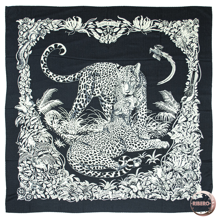 エルメス カレジェアン Jungle Love Tatoo ジャングルラブ タトゥー 243352S 09 スカーフ カレ140　ショール　ストール