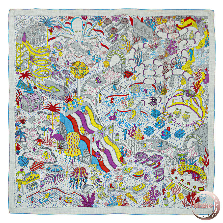 エルメス カレジェアン Splash Park スプラッシュパーク 243806S 03 スカーフ カレ140　ショール　ストール 2022SS