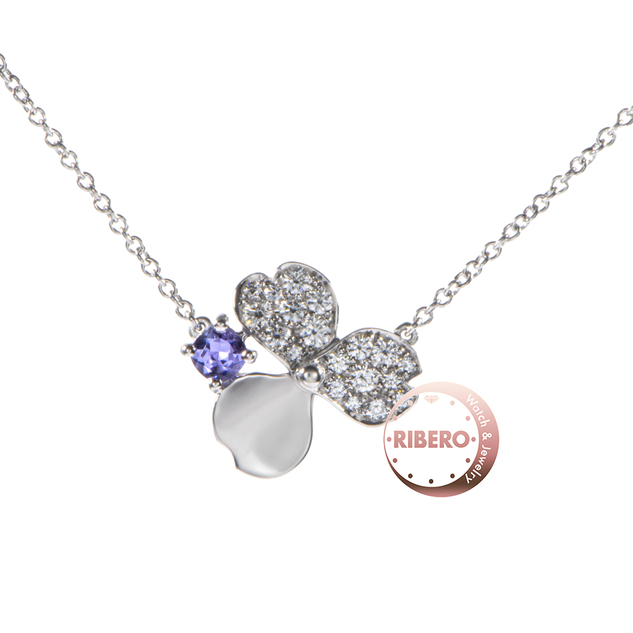 ティファニー ペーパーフラワー ダイヤモンド タンザナイト フラワー ネックレス ダイヤモンド